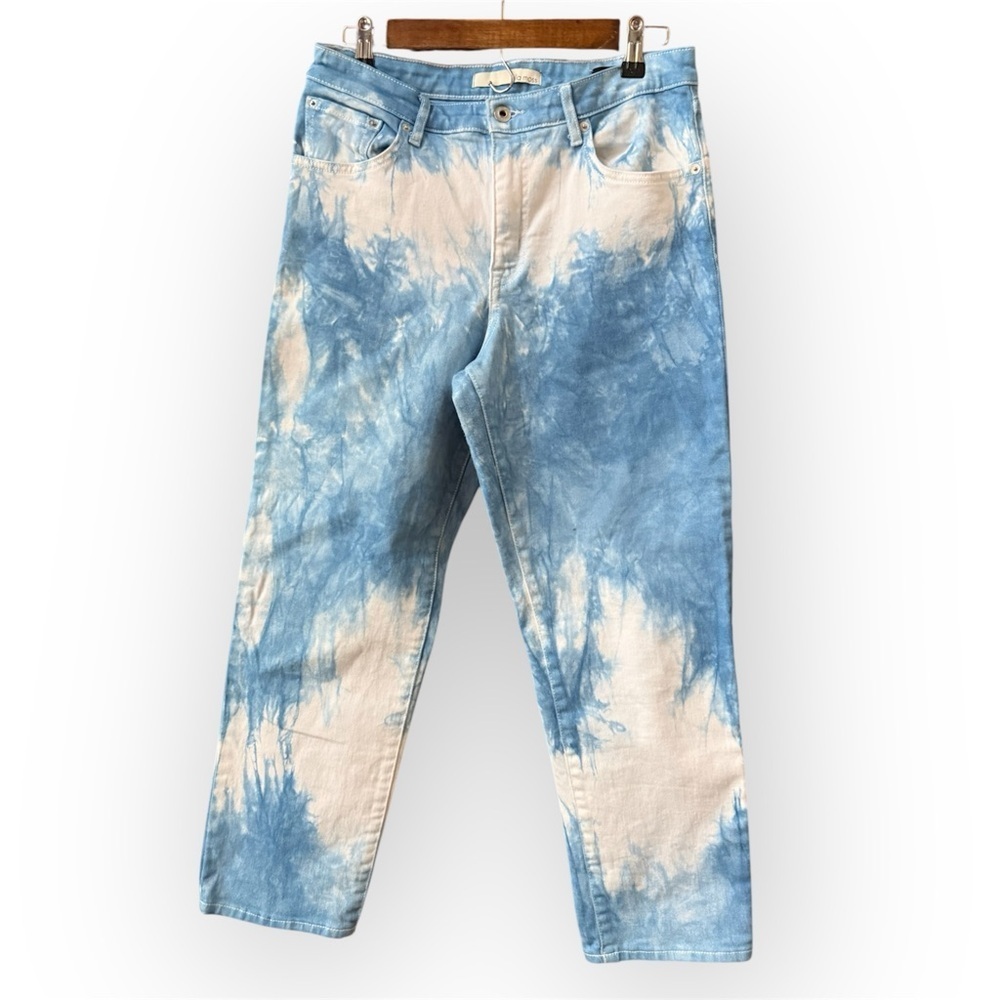 Ella Moss High Waist Straight Leg Ankle Jeans tie-dye